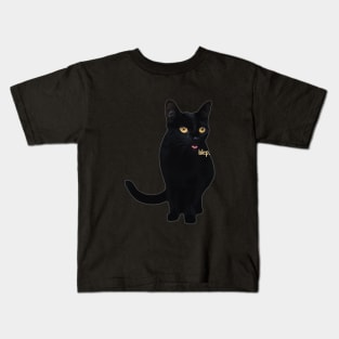 Blep Black Cat Kids T-Shirt